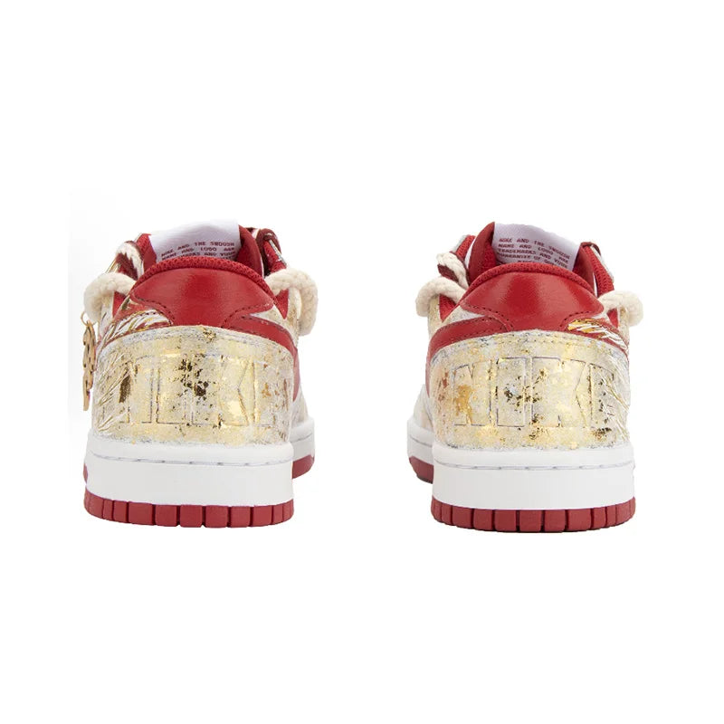 Custom Sneakers Nike Big Moon Over River & Blazing Apollo Gold Foil Craft Shock-Absorbent & Wear-Resistant Low-Top For Men