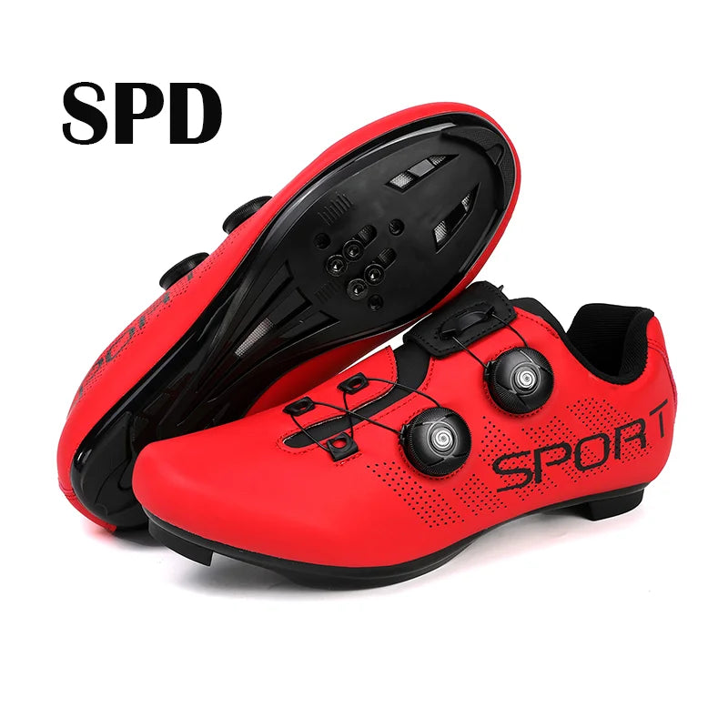 Scarpe da ciclismo ultraleggere, traspiranti e leggere, suole rigide compatibili SPD per allenamento e competizioni su bici da strada e mountain bike