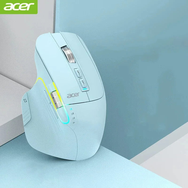Acer Omr225 Gamer Mouse 3mode Bluetooth Wireless Mouse Dual Scroll Ergonomic Mouse Custom Programming Gaming Mice Office Mouses