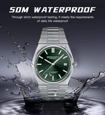 2026 New 37MM SPECHT&SOHNE Men Automatic Mechanical Watches Japan 8215 Movt Sapphire Ice Blue Stainless Steel Relogio Masculino