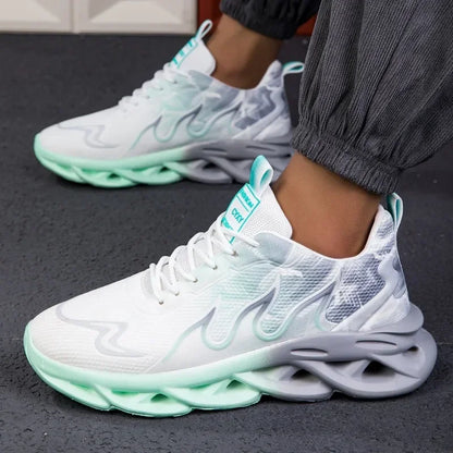 Men's Casual Sports Shoes, Breathable Lightweight Flame Print Sports Shoes, Summer Outdoor Tennis Running Hiking Shoes for Men