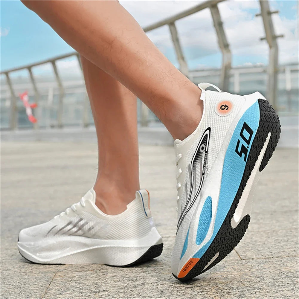 FourSeasons Ανδρικά Αθλητικά Sneakers CarbonPlate για Τρέξιμο, Αναπνεύσιμα Παπούτσια Μαραθωνίου για Αγώνες, Άνετα Παπούτσια Στίβου, Προπόνησης και Περπατήματος