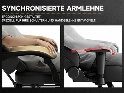Sedia da gaming ergonomica PINGGO con poggiapiedi e massaggio, in pelle PVC, sedia da ufficio per gaming su PC, portata 150kg