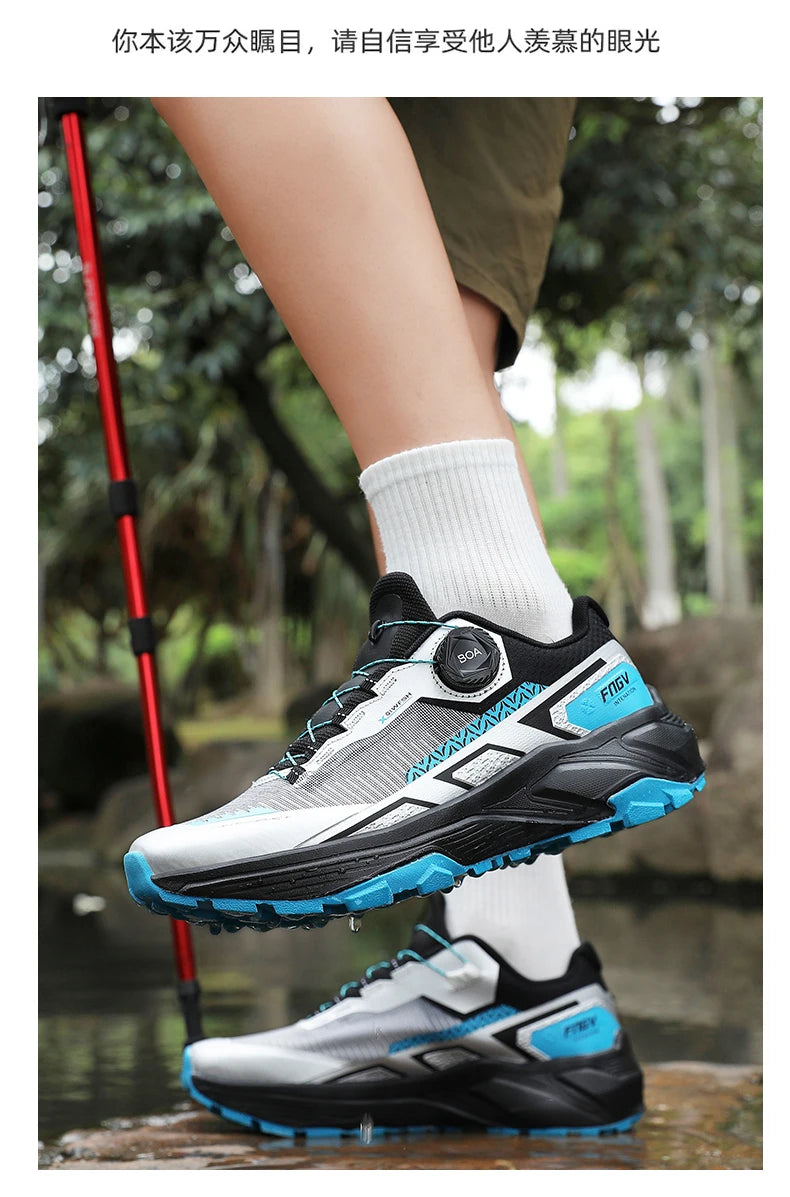 Men's Stylish Outdoor Hiking Shoes Hard-wearing Trekking Sneakers with Plush Warm Lining for Winter Male Footwear
