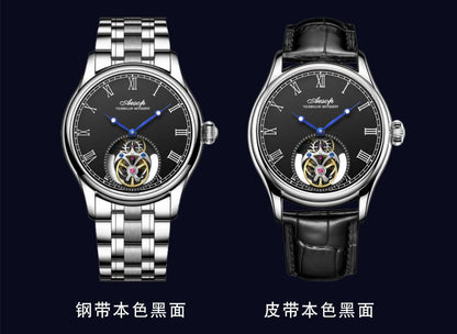AESOP Mens Mechanical Wristwatches Flying Tourbillon Movement Skeleton Watch for Men Man Luxury Clocks Real Tourbillon Watch