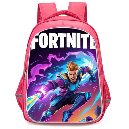 Mochila Fortnite Cartoon de 16 polegadas, unissexo, para rapazes e raparigas, com fechos duplos, grande capacidade e leve, para estudantes