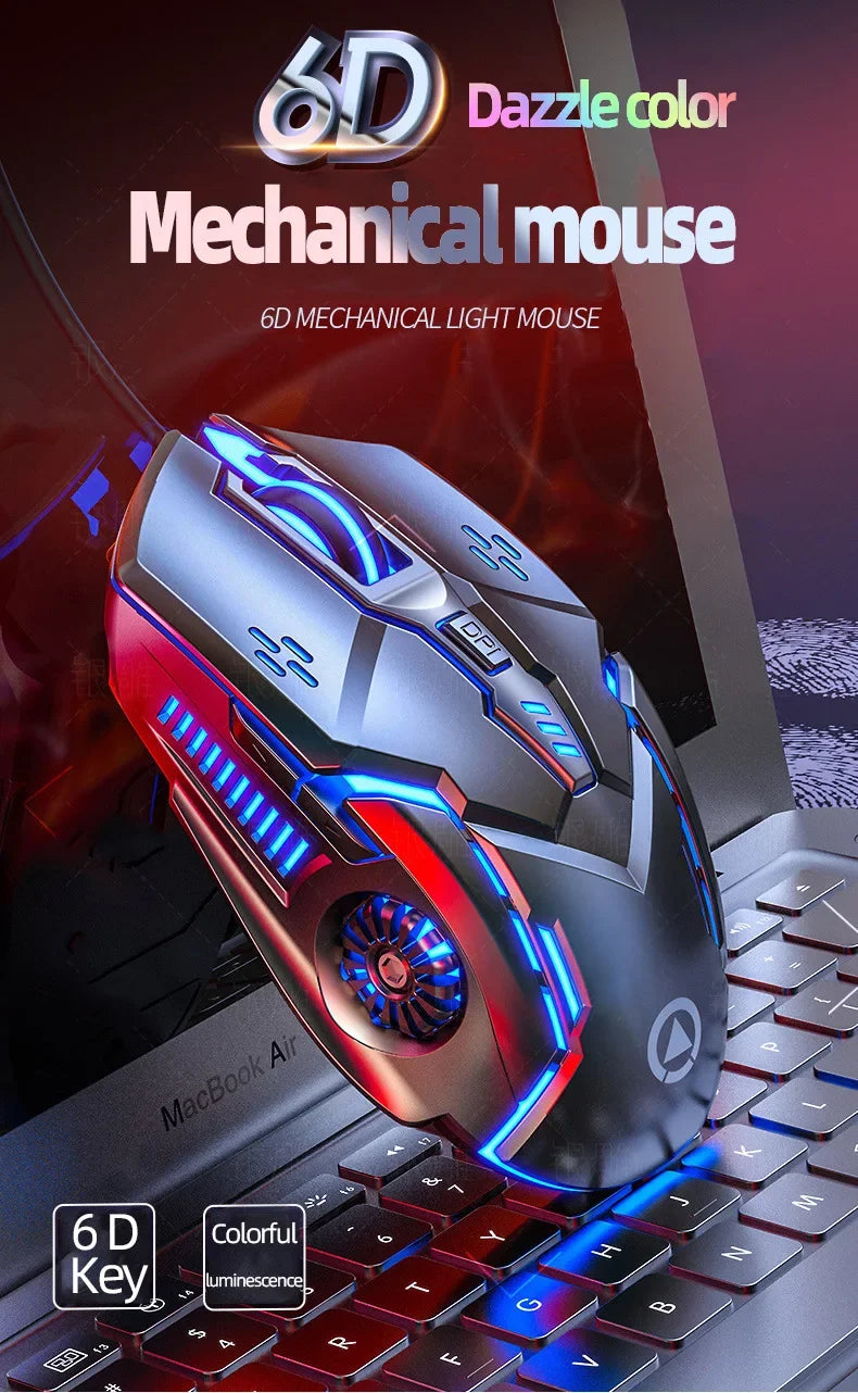 G5 Mute Wired Mouse Six Keys Luminous Game E-Sports Machinery Computer Accessories Gaming Mouse for Laptop Desktop