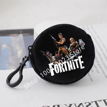 Fortnites Boys Girls Round Coin Purse Cute Fashion Cartoon Printing Large Capacity Cosmetic Bag Portable Handbag Birthday Gifts