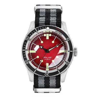 Tandorio NH35A PT5000 Mechanical Mens Watch 20BAR Waterproof Sapphire Luminous Red Black Dial Stainless Steel Bracelet New Clock