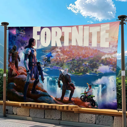 Adventure-Game F-FORTNITE-Flagge, geeignet für Party, Club, Outdoor, Innenbereich, Wandkunst-Dekoration, Banner, Geschenk