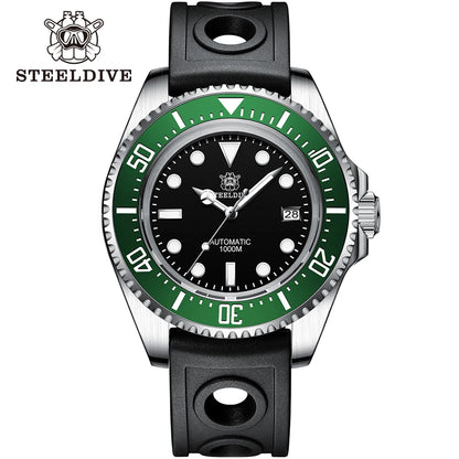 SD1964 Steeldive Brand 2023 Red-Black 45.4MM Men Sapphire Glass Luminous 1000M Waterproof NH35 Dive Watch with Ceramic Bezel