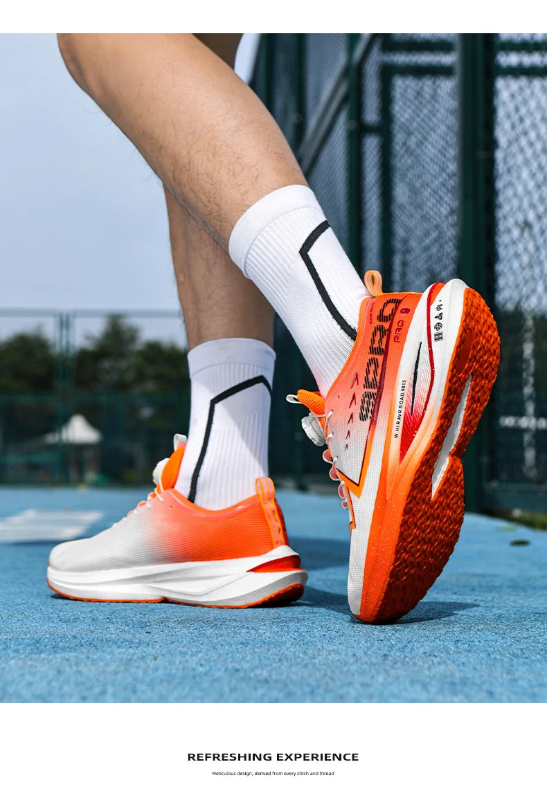 Laufschuhe für Herren mit Carbonplatte, Spezial-Sportschuhe, atmungsaktiv, leicht, bequeme rutschfeste Marathon-Sneaker für Damen