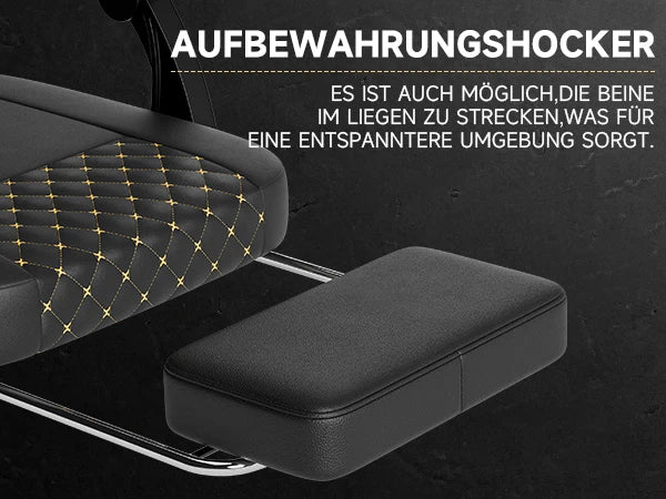 Sedia da gaming ergonomica PINGGO con poggiapiedi e massaggio, in pelle PVC, sedia da ufficio per gaming su PC, portata 150kg