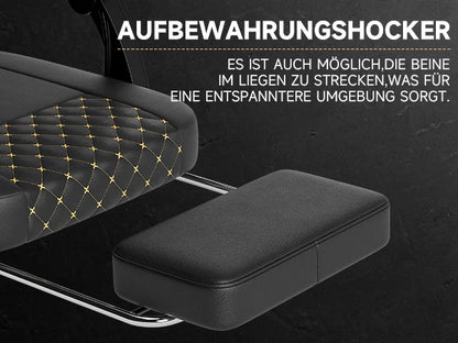 Sedia da gaming ergonomica PINGGO con poggiapiedi e massaggio, in pelle PVC, sedia da ufficio per gaming su PC, portata 150kg