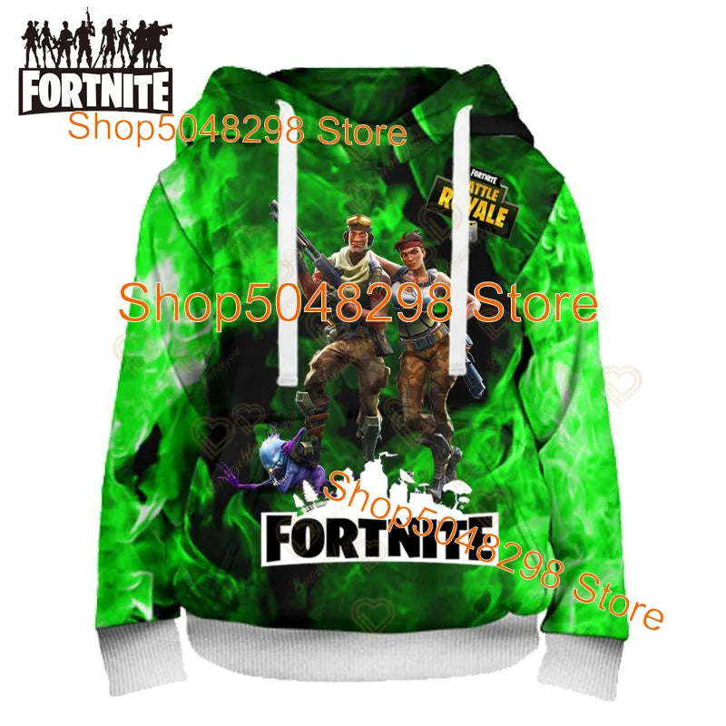 Fortnite Hoodies Pullover Sweatshirt Victory Royale 3D Hoodies Streetwear Hooded Tops for Kids Birthday Gifts