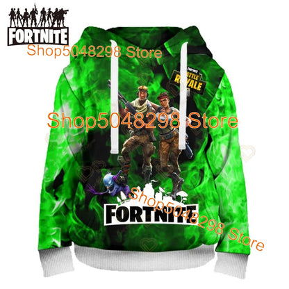 Fortnite Hoodies Pullover Sweatshirt Victory Royale 3D Hoodies Streetwear Hooded Tops for Kids Birthday Gifts