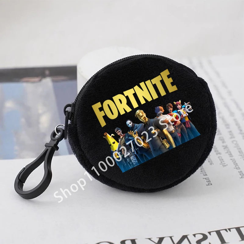 Fortnites Boys Girls Round Coin Purse Cute Fashion Cartoon Printing Large Capacity Cosmetic Bag Portable Handbag Birthday Gifts