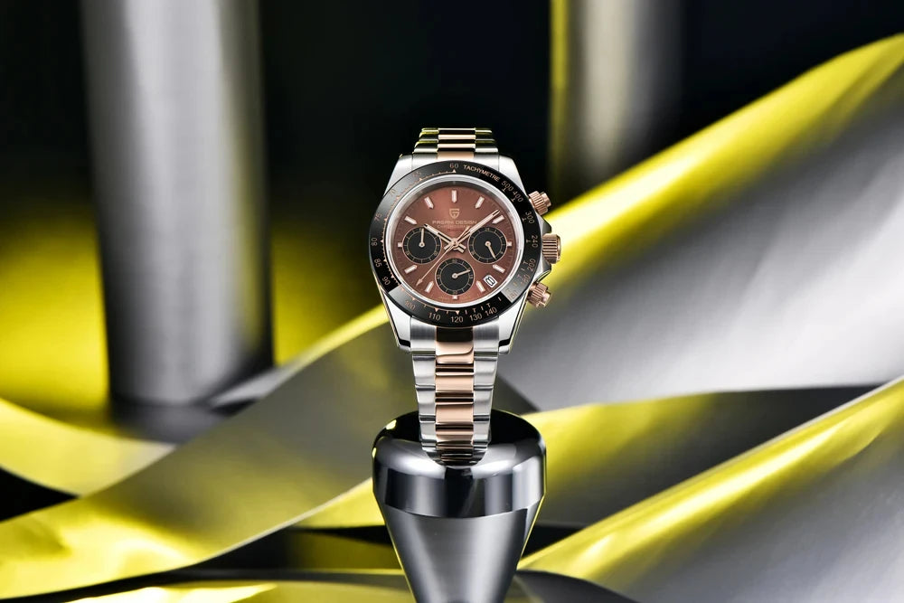 montre chronographe pour homme PAGANI DESIGN– Montre-bracelet à quartz de luxe, lumineuse et étanche.