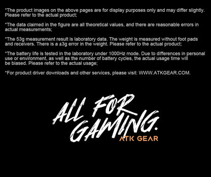 ATK Dragonfly A9 Ultra bežični gaming miš PAW3950 ultra lagan, tromodalni, ergonomski e-sports miš za igrače FPS igara A9 SE Plus