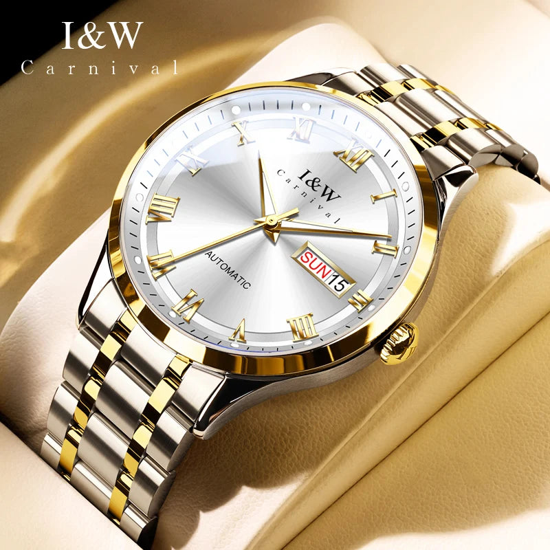 Carnival Brand High-end Series I&W Mechanical Watches Luxury Sapphire MIYOTA Movement Automatic Watches HD Luminous Reloj Hombre