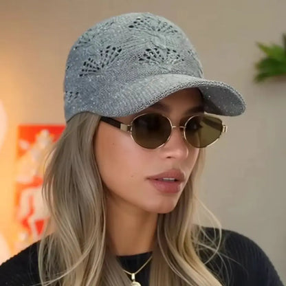Casquette de baseball d'été en maille ajourée brillante pour femme, casquette de protection solaire pour les activités de plein air, respirante, flatteuse et polyvalente