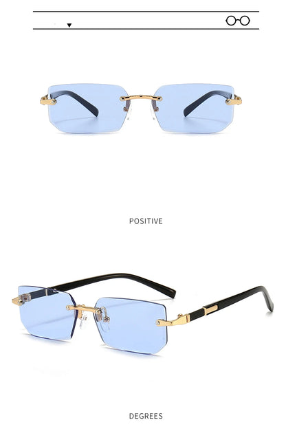10 Pairs Per Set Wholesale Sunglasses For Women Fashion Rectangle Rimless Outdoor Eyewear Simple Casual Square Sun Glasses