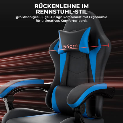 Ergonomic Gaming Chair with Lumbar Support & Headrest, Adjustable Office Desk Chair, 360° Swivel Computer Chair with Breathable Fabric