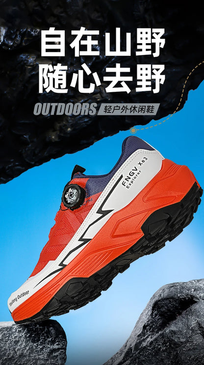 Chaussures de randonnée respirantes pour homme — Boucle rotative, semelle antidérapante