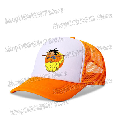 Dragon Ball baseball sapka, anime-nyomtatott sapkák, lélegző, csúcsos sapka, rajzfilm, Goku, nyári sport, snapback, hálós napellenzős sapka, gyermekajándék