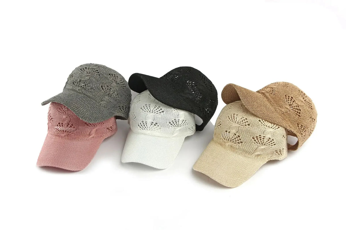 Casquette de baseball d'été en maille ajourée brillante pour femme, casquette de protection solaire pour les activités de plein air, respirante, flatteuse et polyvalente