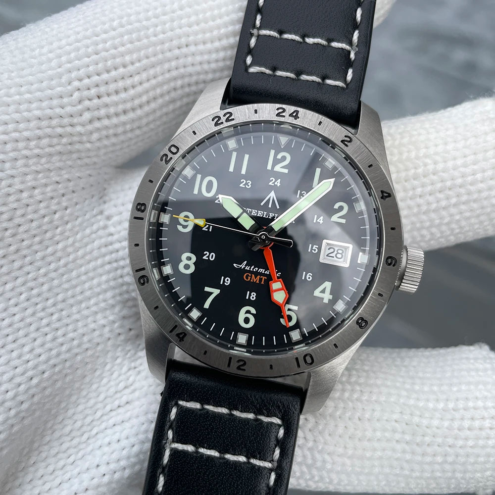 STEELFLIER Ufficiale SF792 GMT Orologio da polso meccanico Movimento NH34 Super BGW9 C3 Luminoso Impermeabile fino a 200 m Orologio da immersione di lusso da uomo