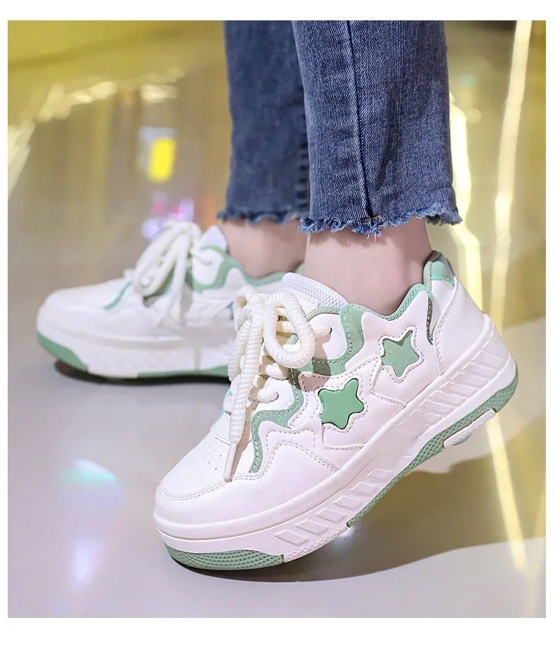 Kids Roller Skate Shoes - Rechargeable Wheels Fashion Color Shiny Birthday for Boys and Girls Two-in-one Casual Shoes