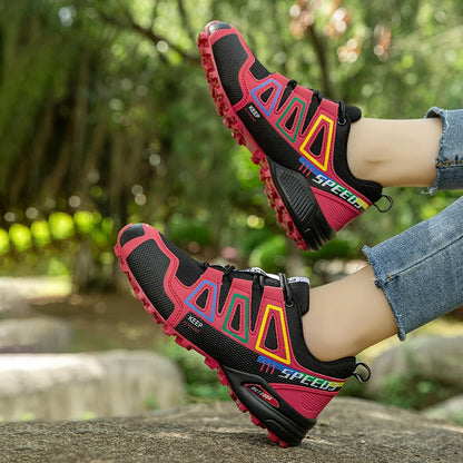 Scarpe da trekking da donna per attività outdoor, scarpe sportive da escursionismo, scarpe tattiche da caccia antiscivolo, scarpe da arrampicata traspiranti con lacci, ciclismo