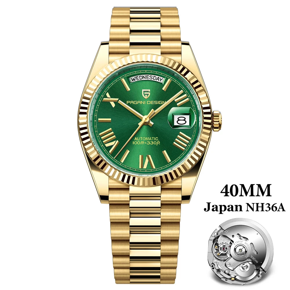 PAGANI DESIGN 2024 New DD40 NH36A Men's Watches Luxury Automatic Mechanical Watch For Men AR Sapphire Glass Date Wristwatch Men
