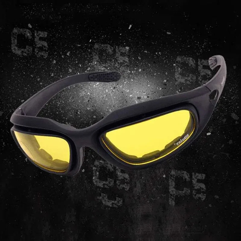 C5 Polarized Tactical Goggles Photochromic Cycling Glasses UV400 Airsoft Safety Goggles Outdoor Sports Eyewear Sunglasses