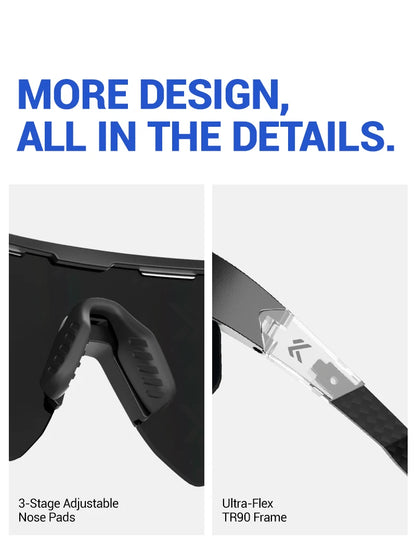 Kapvoe Real Carbon Fiber Cycling Glasses Sunglasses for Men Lightweight Photochromic UV400 MTB Bike Bicycle Sports Eyewear