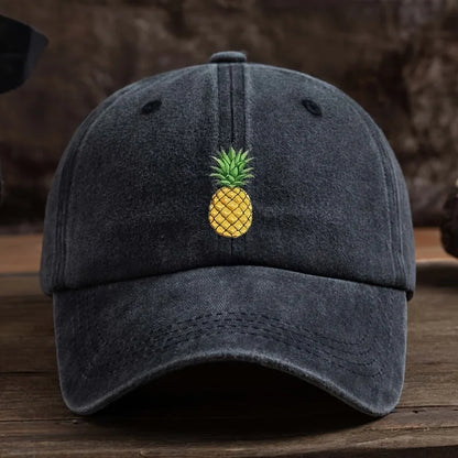 Pineapple printed baseball cap, outdoor casual hat, sports and daily outfit, fashionable headwear, street style