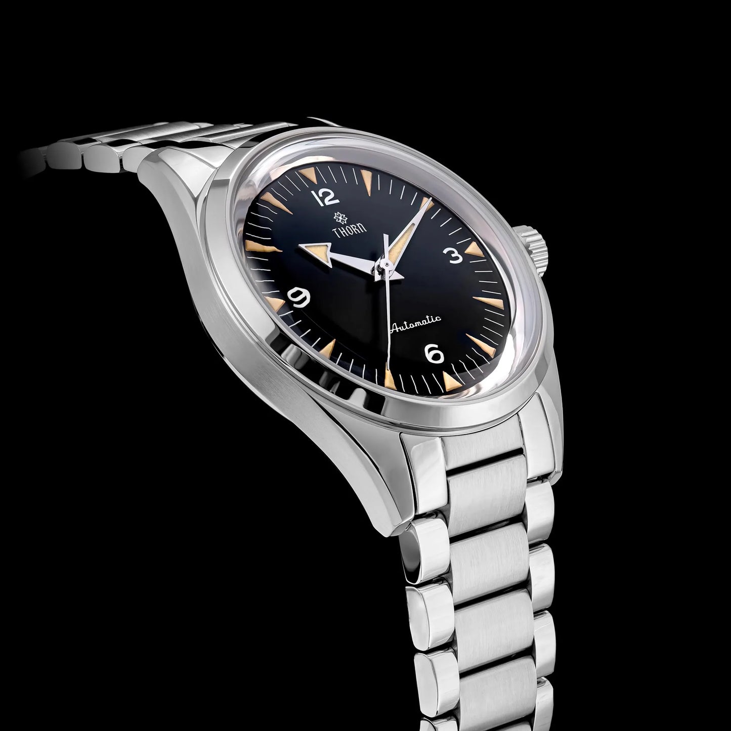 Thron T026 38mm  Watch Sapphire Crystal 316L Stainless Steel PT5000/Swiss Ronda Automatic Movement Vintage Style Men's Watch