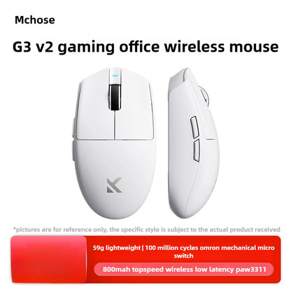 Mouse wireless MCHOSE G3 V2 PRO Bluetooth Tri Mode, ergonomic, ușor, pentru laptop, birou, gaming și accesorii pentru computer