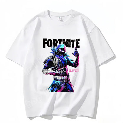 Fortnite Rundhals-T-Shirt für Erwachsene, unisex, Gaming-Dance-Mode, neu, aus reiner Baumwolle, kurzärmeliges Oberteil, perfekt für Freizeit und Urlaub
