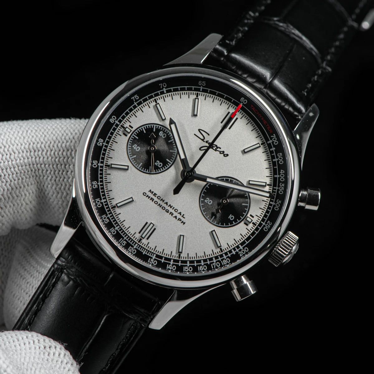 40mm Men Army Watch 1963 Pilot Mechanical Sugess Panda Wristwatch Sapphire Air Force Watches Chronograph Official ST1901Movement