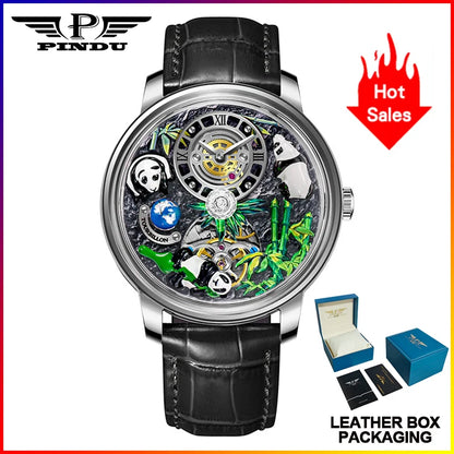PINDU Panda National Treasure Series Mechanical Watch Men M2791B Movement Sapphire Mirror Waterproof Automatic Mechanical Watch
