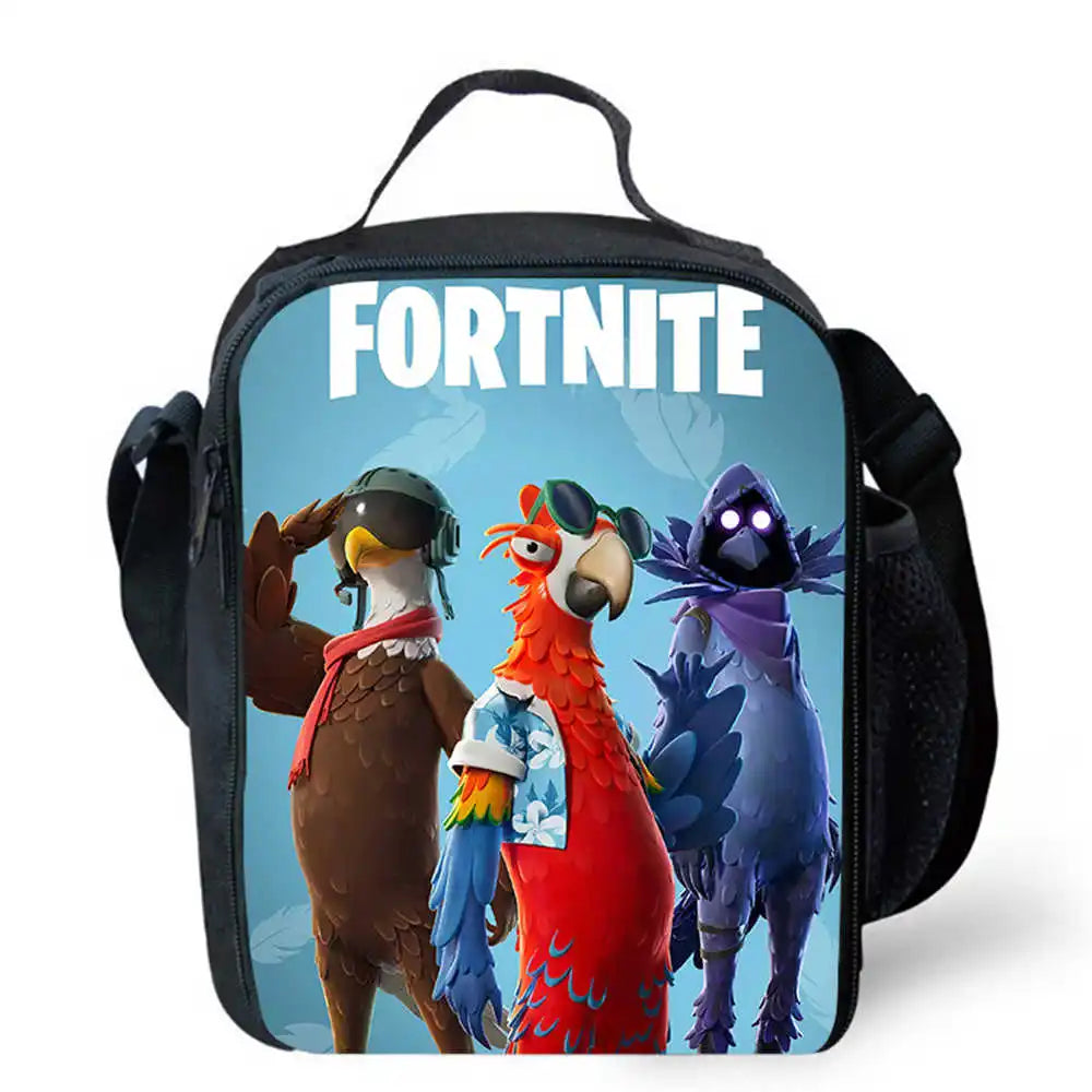 Lunch Bags for Children,Cartoon Fort-nite School Picnic Bags for Girls Boys,Kids Insulated Cooler Lunch Bags Portable Lightweigh