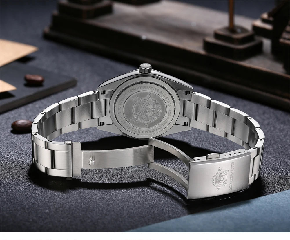 ADDIESDIVE HOT AD2030 36mm Men's Watch Relogios Masculino No Logo Sports Bubble Mirror Pot Cover Glass 10Bar Quartz Wristwatches