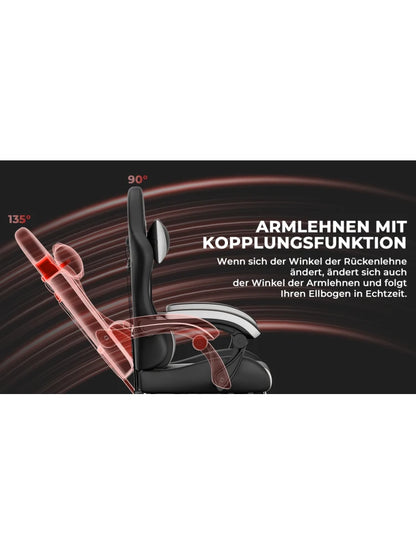 Ergonomic Gaming Chair Office Chair with Lumbar Support, Adjustable Height, 360° Swivel Computer Desk Chair with Comfortable Cushion