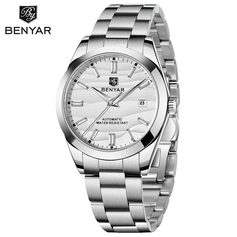 BENYAR Top Sand Series 40mm Hot Selling Mechanical Watch 316L Stainless Steel Simple 5 Bar Waterproof Automatic Men's Watch