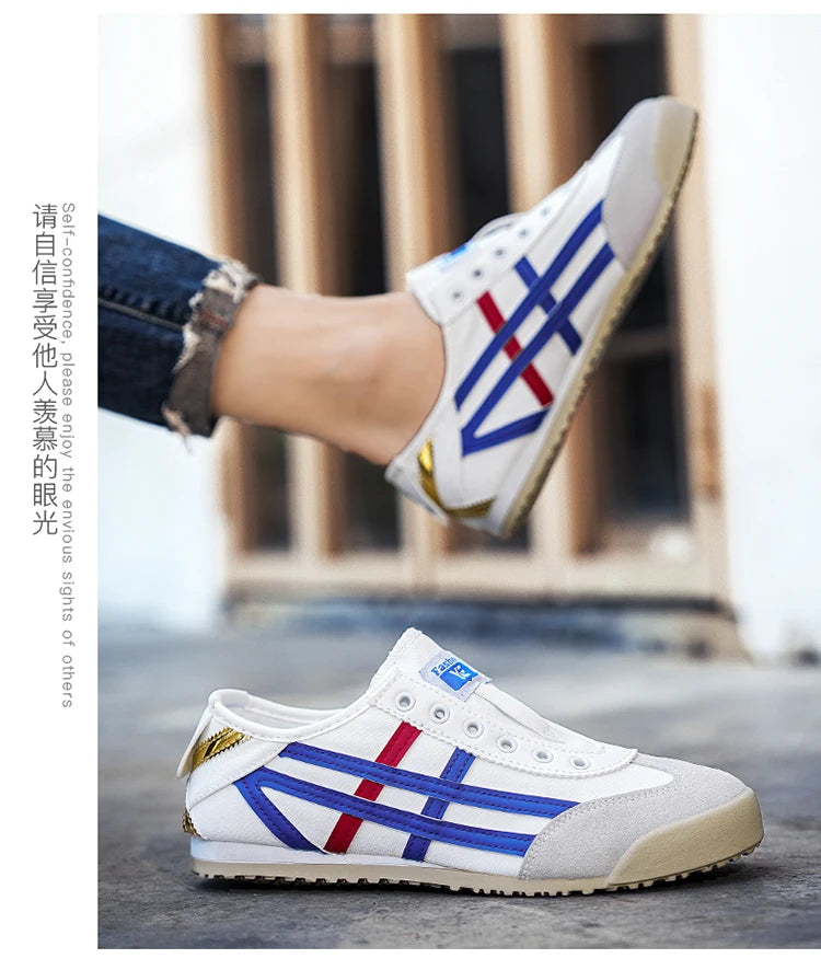 Men's Classic Running Shoes Lace Up Flat Bottom Sports Shoes Soft Sole Walking Gym Breathable Couple Casual Canvas Tennis Shoes