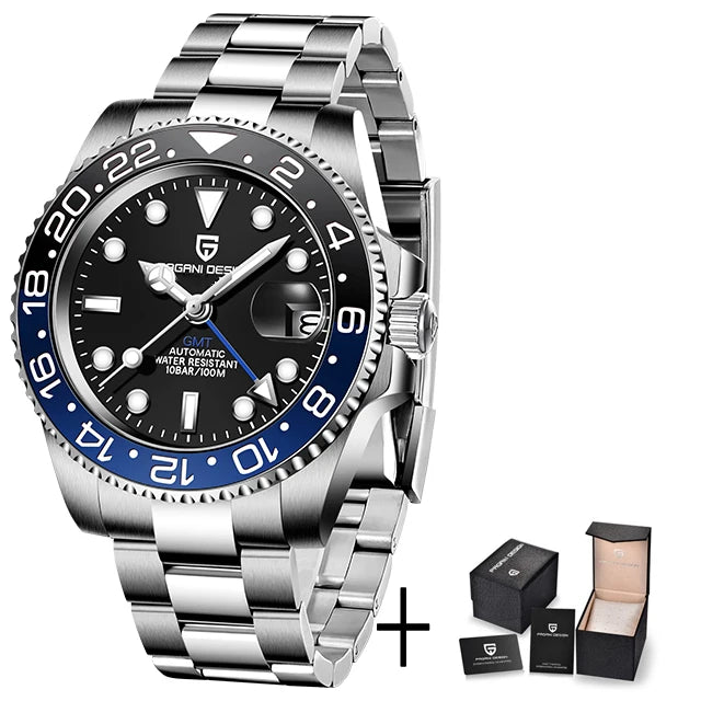 2025 New PAGANI DESIGN Luxurys Men Mechanical Watches Stainless Steel GMT Watch Top Brand Sapphire Glass Men for Watch PD-1662