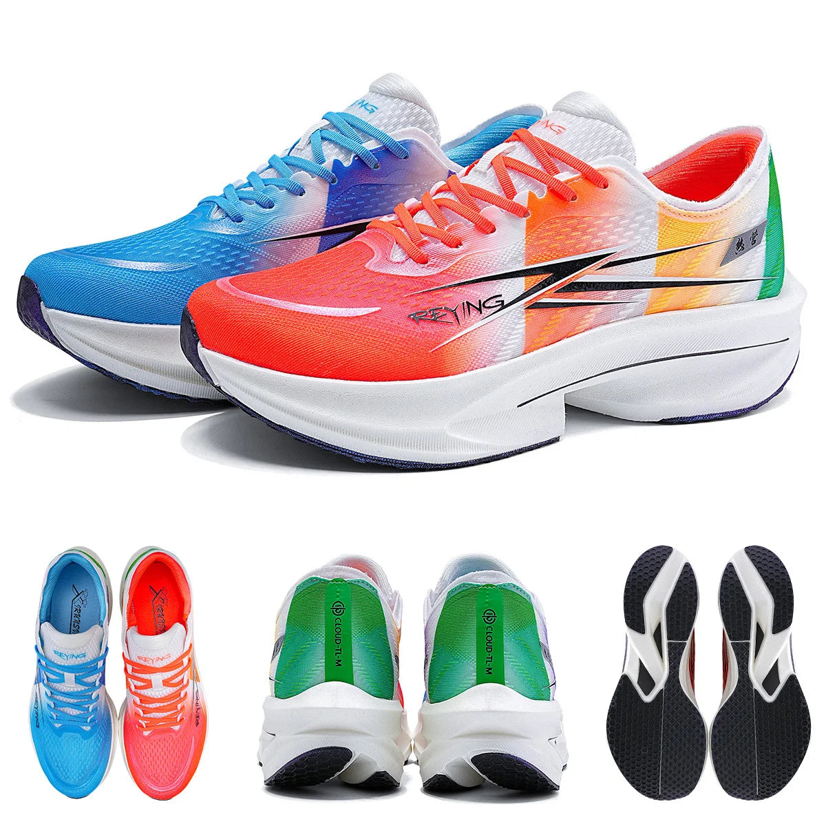IRUNSVAN Co branded fast burning 1.0 carbon plate running shoes for men's marathon training shock-absorbing and breathable