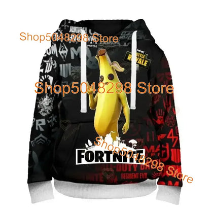 Men’s and Women’s Hoodie with 3D Battle Royale Fortnite Victory Print, Hooded Streetwear Sweatshirts for Boys and Girls